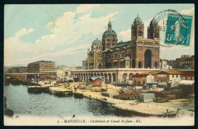 Cathedral Sainte-Marie-Majeure and the Canal Saint-Jean in Marseille, France by French Photographer